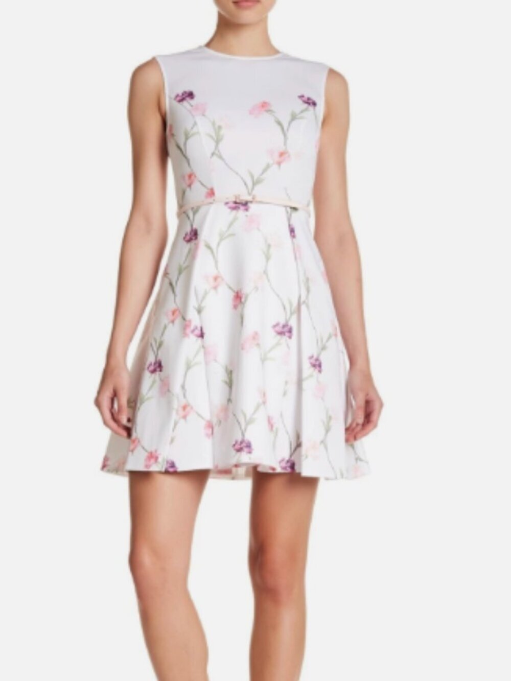 Ted Baker London Ahlanna Floral Sketchbook A-Line Dress Party Size 2 4-6 Women's